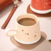 Muggar 350 ml keramisk mugg för te vintage handgjorda frukost kaffekopp återanvändbar porslin espressokoppar reser unika dricker R230712