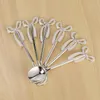 Yemek takımı setleri set çinko alaşım meyveli kek çatal kahve çay kaşığı kuğu tutucu çatal bıçak takımı 2xswan 12xspoons gümüş perakende