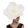 ケチなブリム帽子大きな花の魅力者帽子ブライダルメイクアッププロムヘッドピースP Ographyヘアアクセサリー230712