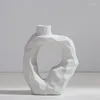 Vasen Modern White Nordic Home Decor Innendekorative Vase Keramikflasche Minimalistisches Wohnzimmer Ornamente Schreibtischzubehör