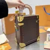 2023 neue klassische Schmuck Hard Box Trunk Taschen Handtaschen Marke alte Blume echtes Leder Umhängetasche Designer Frauen Lagerung Umhängetasche Totes 20 cm