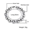 8MM 10MM 13MM Coffee bean Chain Charm Jewelry Men's Bracelet Stainless Steel Chain Bangle Jewelry M03 L230704