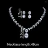 Necklace Earrings Set Classic Gold Cubic Zircon Pearl Bridal Sets Women Party Jewelry Wedding Christmas Gift