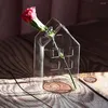 花瓶小さな透明なガラスの花瓶装飾的なシンプルなつぼみテーブル用