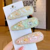 Fashion Geometric Rectangle Pearl Shell Flower BB Clip Women Droplet Hair Clip Girl Barrettes Accessori per capelli