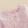 Girl Dresses Little Girls Spring Dress Long Dot Mesh Sleeve Variegated Doll Collar Ladylike Fall/Winter Sweet Midi