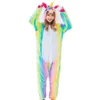 Rainbow Unicorn Costume Onesies Pajamas Kigurumi Jumpsuit Hoodies Adults Halloween Costumes257Q