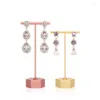 Sacchetti per gioielli Mini porta orecchino con barra a T in oro rosa alla moda Supporto per orecchini a bottone in metallo con espositore nero
