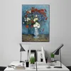 Fine Art Toile Peinture Vase avec Bleuets et Coquelicots Bleu Fabriqué À La Main Vincent Van Gogh Reproduction Oeuvre Décor À La Maison