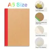 Un taccuino di carta marrone 5 suture tinta unita retro retro striscia colore diario quaderno per studenti