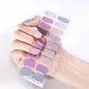Nagelklistermärken Solid Color Bronzing Slider Art Semi-Cured Gel Strips Patch Sliders Adhesive Waterproof Full Beauty for Nails