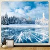 Tapestries Forest Snow Scene Home Art Decoration Tapestry Bohemian Decoration Scene Wall Hanging Bedroom Wall Decoration