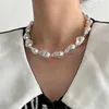 Irregular Pearls Necklace European American Style Personality Fashion Chain Of Clavicle Ms Travel Wedding Accessories L230704