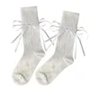 Kadın Çorap Yaylar Tie Stoking Bale Stili Kısa Düz Renk Moda İçi Boşluklar Nefes Alabilir Çorap Yaz Giymek