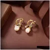 Stud Fashion Designer Brand Earring For Woman Letter Vivian Diamond Pearl Gold Hoop Earing Westwood Women Trend Earrings Drop Delive Dhaf8