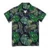 Camisas casuais masculinas elegantes camisas de praia tropicais estampadas em folhas de palmeira blusas estéticas havaianas manga curta padrão roupas plus size