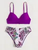 Roupa de banho feminina tropical twist push up biquíni feminino cintura baixa duas peças com aro 2023 maiô de praia sexy roupa de praia