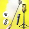 Selfie Monopods Telefon kompatybilny z bluetooth selfie Stick 3 w 1 przenośny przenośny monopod rozszerzalny dla iPhone'a 6S Samsung Huawei Mini statyw R230713