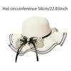 Brede Rand Hoeden Vrouwen Gift Lady Ademende Opvouwbare Schipper Casual Zonnehoed Strand Strik Stro Kant