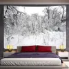 Tapisseries scène de neige de noël décoration de la maison tapisserie scène hippie arbre de noël bohème décoration murale tissu de fond