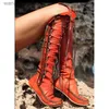 Boots High Quality New PU Boots For Women Sexy Lace-up Over The Knee Boots With Tan Laces Moccasin Boots Women Big Size Shoes Women T230713