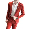 Ternos masculinos para padrinhos de casamento blazer conjunto de terno de duas peças casaco calças de negócios fino cor alta final jaqueta masculina calças