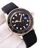 FANCY 7A Mens Watches Diver Series Watch Automatic Movement Brown Dial Rose Gold Ceramic Bezel Two-tone Inlaid Stainless Steel Ori238v