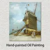 印象派のキャンバスアートブルートフィンウィンドミル手作りのヴィンセントヴァンゴッホ絵画ランドスケープアートワークモダンリビングルームの装飾