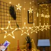 Strings Curtain LED String Lights Christmas Decoration Solar Remote Control Holiday Wedding Fairy Garland For Room Outdoor Home