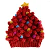 Boinas BomHCS Sombrero de Navidad Tree Star Beanie Knit Knot Cap Warm Knitted Creative Funny Kids Adults Xsmas Winter