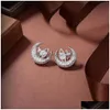 Stud Fashion Designer Brand Earring For Woman Letter Vivian Diamond Pearl Gold Hoop Earing Westwood Women Trend Earrings Drop Delive Dhsfj