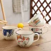 Muggar vintage kaffemugg unika japanska tecknade stil keramiska koppar 500 ml handmålad frukost kopp kreativ gåva till vänner r230713