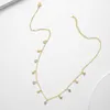 Anenjery Trendy Pepper Star Pendant Tassel Choker Collese для женщин блестящее ожерелье с золотым цирконом еврейские аксессуары L230704