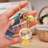 Keychains Cute Oiled Keychain Girl Liquid Floating Key Chain Bag Pendant Fashion Car Ring Gift