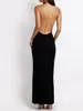 Casual Dresses Women s Sexig backless cocktail aftonklänning Sommaren Cami Low Cut Open Back Formal BodyCon Maxi Tight Party