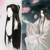 Costume a tema Anime Paradise Benedizione ufficiale Gioco di ruolo Parrucca Xie Lian Capelli neri Tian Guan Ci Fu Parrucca Han Fu Puntelli di Halloween per uomo Z2307123