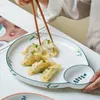 Plates Irregular Ceramic Dumplings Plate Vinegar Dish Sushi With Sauce Dishes Kitchen Dinner Dessert Fruit Salad Tray