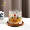 Tazze Tazza di decompressione dipinta a mano di lusso retrò bicchiere in mattoni bicchiere rotante di decompressione della birra con base tazza di whisky R230713