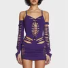 Casual Dresses 2023 Womens Sexy Y2K Club Dress Summer Cut Out BodyCon E Girl Party Clubwear Mini med Overleeves Streetwear