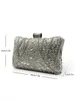 Kvällspåsar DG Peafowl Frame Women Formell Sliver Pärlagade plånböcker och handväskor Bruds paljetter Clutch Bag Cocktail Party Bag 230713