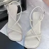 Chaussures habillées 2023 pour femmes été femmes sandales un mot boucle bout carré mince sangle combinaison ouverte Zapatillas De Mujer