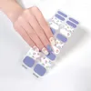 Nail Stickers 20 Strips Snowflake Pattern Stamping Gel Adhesive Waterproof Long Lasting Full Wraps UV Lamp Need