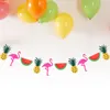 Dekoratif Çiçekler 3 Metre Flamingo Buntings Panners Party Long Feel Selva Greenery Tropikal Ananas Karpuz Çelenks Süslemeler İçin