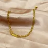 Charme Armbänder 18Ins Mode Edelstahl Glück Doppelschicht frauen Trendy Einfache Gold Farbe Armband Für Frauen Schmuck Großhandel