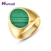 Fedi nuziali NUNCAD Golden Malachite Anello in carburo di tungsteno irregolare Anello con sigillo Gioielli da uomo T359R Pacchetto indipendente 230713