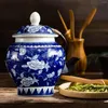 Garrafas de armazenamento Vaso de flores secas de porcelana esmaltada Decoração asiática multiuso chinês