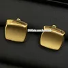Gold Square örhängen lyxiga smycken 18K pläterade klassiska studsörhängen för par julklapp