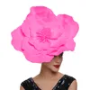 Geizige Krempenhüte, große Blumen-Fascinator-Hut, Braut-Make-up, Abschlussball-Kopfbedeckung, Pografie-Haar-Accessoires 230712