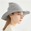 Cloches Women Modern Witch Hat шляпа складной костюм Остром шерстя