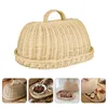 Dinnerware Sets Dish Bread Storage Basket Rattan Wooden Hamper Wicker Tray Protective Fruit Cover Breakfast